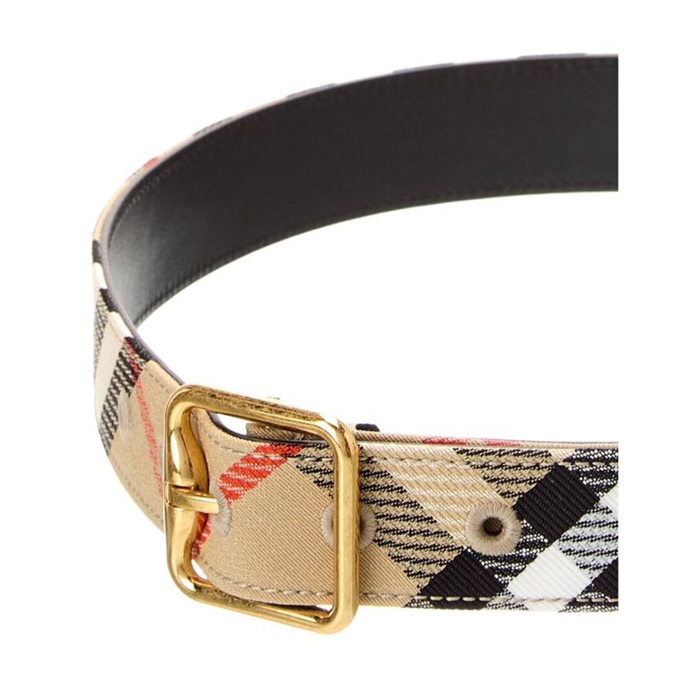 Burberry Check Canvas Belt, Brown - Picture 2 of 3